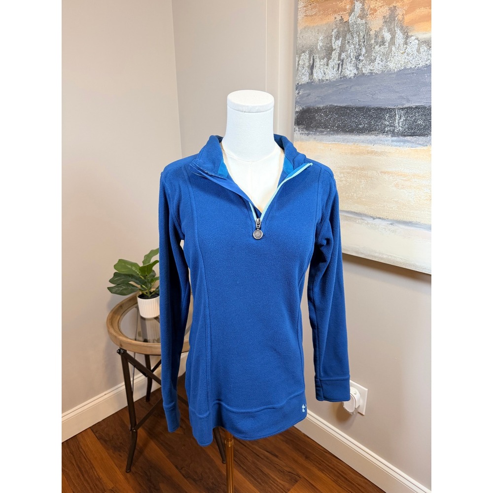 Under Armour Womens Blue Performance Fleece Quarter‎ Zip Pullover Sweatshirt S